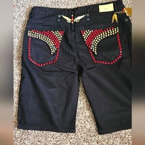 Men's denim shorts.